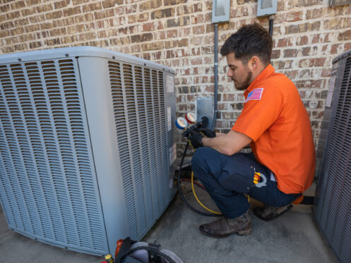 tech work on ac unit