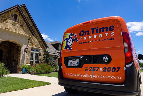 On Time Experts HVAC Crew Arriving to Perform an AC Repair in Garland, TX